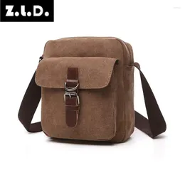 Bolsa Z.L.D.Bolso cuadrado pequeño de marca estilo británico Diagonal de gran capacidad con hombro negro de lona informal a la moda