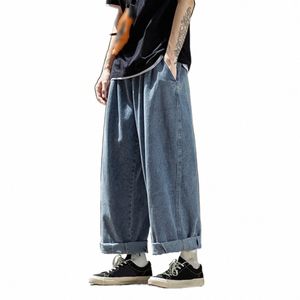 Baggy hommes Denim pantalon nouveau coréen taille élastique jean Fi décontracté Streetwear jambe large Y2k mâle jean pantalon grande taille Z95F #
