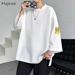 TSHIRTS BAGGY Men S3xl Patchwork Teens Y2K Tops Coupages Chéries Summer Side Slit Fashion Corée Ins ONECK STREETWEAR 240409