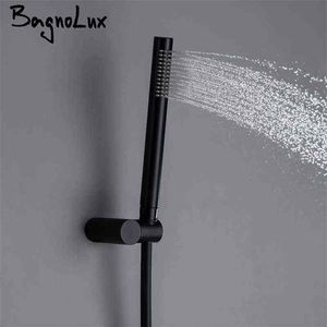 Bagnolux Koper Kwestie Zwarte Ronde Handdouche Pvc Slang Connector Verstelbare Muur Houder Badkamer Accessorries H12092963