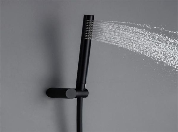 Bagnolux Copper Matter Black Round Handheld Shower Head PVC Connecteur Connecteur A réglable Mur