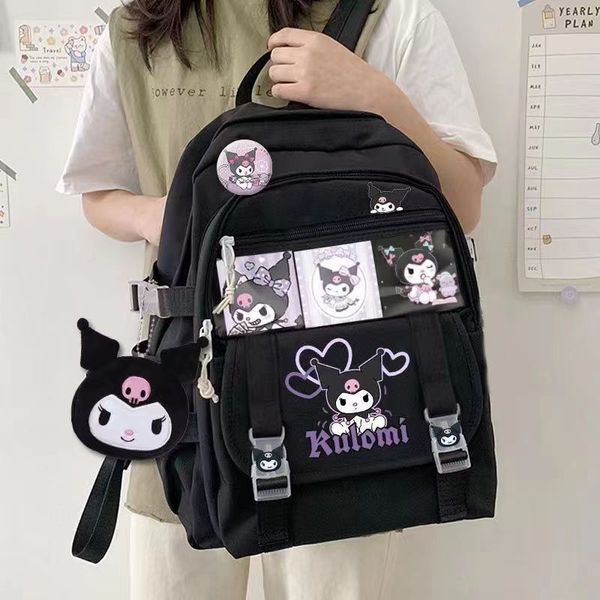 MACATA Mujer alta capacidad Cartoon Baby Girl Mochila impermeable a las mujeres portátiles de la computadora portátil Anime Bolsa escolar con muñecas