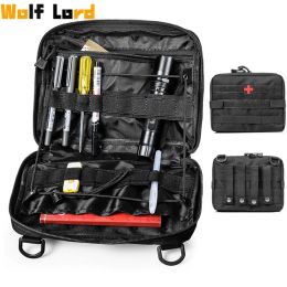 Bolsas 1000d molle bolsa táctica táctica de emergencia de emergencia bolsillo multifuncional edc paquete de cintura mochila mochila para acampar al aire libre