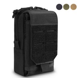 Sacs 1000d Tactical MOLLE Phone Pouche Military Pack de taille Mobile Sac Mobile Phone Bag Pack d'outils EDC pour la randonnée de chasse en plein air Camping