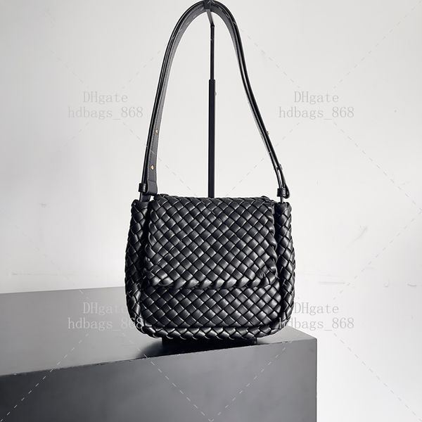 Bolsos 10A Bolso cruzado Intrecciato Piel de cordero Espejo de cuero Calidad 1: 1 Diseñador Bolso de lujo Moda Mini bolso de hombro de guijarros Bolso de mujer con caja WB127V