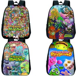 Tassen 12 inch mijn zingende monsters kleuterschool rugzakken waterdichte bookbag kinderen cartoon schooltassen meisjes jongens kleine dagpakken geschenken