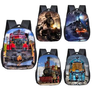 Sacs 12 pouces à vapeur Locomotive / train Toddler Backpack Children Sacs Sacs Boys Girls Kindergarten Sac Kids School Backpacks Gift