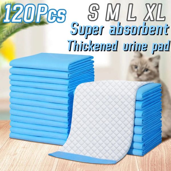 Sacs 120 pièces 33*45 cm Super absorbant chien chat couche jetable déodorant chiot urine pour animaux de compagnie couche-culotte tapis litière pour chat toilette produits pour chiens