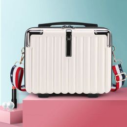 Sacs 14 pouces à bagages mini-valises Femmes de maquillage Sac Boîte de rangement Boîte à main légère avec bandoulière