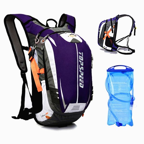 Sacs 18L Backpack de course imperméable avec un sac à eau 2L Femme pour hommes VTT Bélo de sport Breatte Sac à vélo d'hydratation Sac à dos