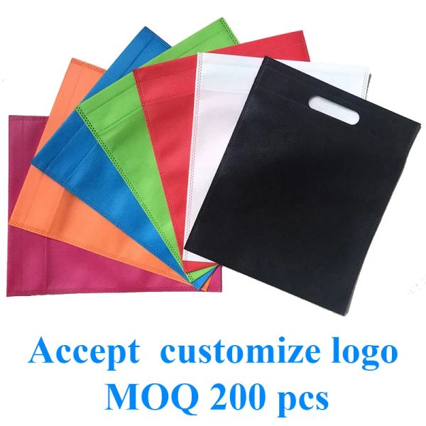 Bolsas 20 piezas/lote logotipo impreso personalizado Regalo Bolsa de almacenamiento no tejida/promoción Manija a mano Bolsa de tela no tejida para la moda/bolsa de compras