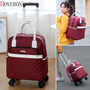 Tassen 2020 Women Trolley Bagage Rolling koffer Travel Hand Tie Backpack Casual Rolling Case Travel Bag Wielen Bagage -koffer