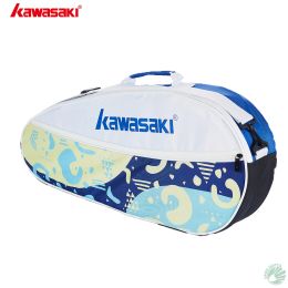 Sacs 2023 Nouveau sac de badminton Kawasaki KBB8353d épaule simple 3 raquette de tennis de raquette avec sacs de chaussures indépendants