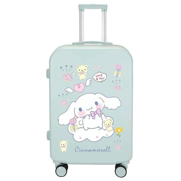 Sacs 2023 Nouvelle valise de dessin animé avec sac à main 20/22/24/26/28 pouces Girls Trolley Trolley Sac de voyage Femmes Rolling Luaage