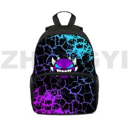 Sacs 2023 New Fashion Work Business Daypack adolescent Antary Geometry Dash 3D Sac à dos 12/16 pouces Boys Girls Outdoor Sport School Sacs