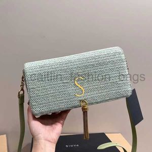 Sacs 2023 Nouveau tissage crossbody été plage paille gland uette enveloppe fourre-tout chaîne femme coucher de soleil main yslii sac sac de créateur caitlin_fashion_bagss