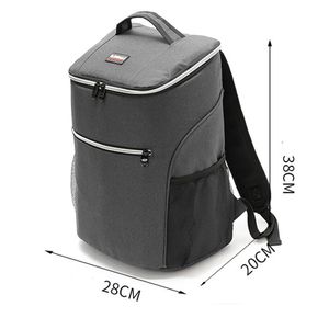 Tassen 20L 600D Oxford Big Cooler Bag Thermo Lunch Picnic Box Geïsoleerd Cool Backpack Ice Pack Fresh Carrier Thermal Shoulder Bags