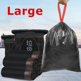 Zakken 20 stks Zwart Home Grote gazonblad Drawstring Trashzakken Grote multifunctionele vuilniszakken voor het reinigen van opslag 25/30 gallon