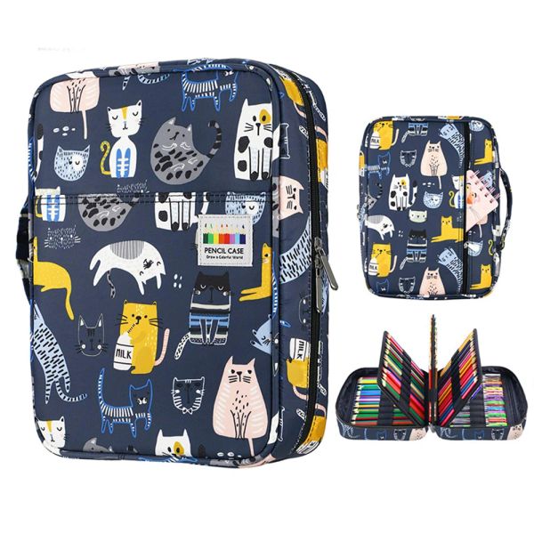 Sacs 220 slots crayon crayon pour filles garçons pénal grand stylo sac fille garçon scolaris