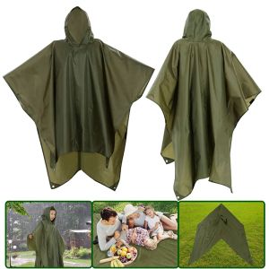 Bolsas 3 en 1 mochila de impermeable cubierta de lluvia capucha de lluvia senderismo tapa de lluvia tapa de lluvia poncho impermeable al aire libre carpa de camping