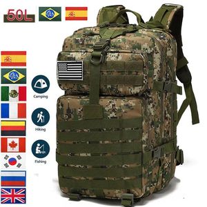 Sacs 30L/50L sac à dos sport Trekking sac de chasse Camping pêche tactique hommes militaire randonnée sacs à dos 900D Nylon sacs imperméables