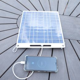 Bolsas de 30W 5 V Teléfono solar Carga Polysilicon Panel solar Mochila Cargador Dual Salida USB Teléfono móvil/batería al aire libre portátil