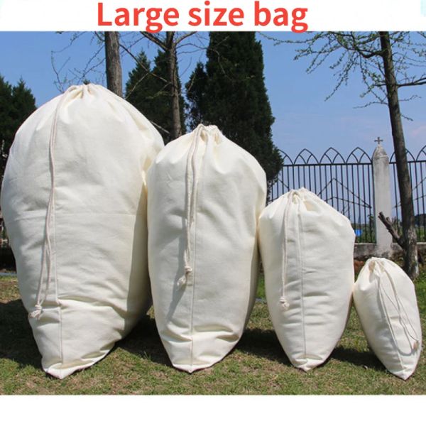 Bolsas de 31x47 pulgadas Bolsa de almacenamiento de algodón Bolsa de ropa sucia para ropa de supermercado juguetes alimentos Big Capacidad Pollo a prueba de polvo Organizador Home Recycle