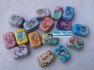 Tassen 32 PC/Lot Mermaid -serie Mini Cover Iron Tin Metal Pencil Case/Can/Pill Cute Small Kit/Candy Storage Gift Box