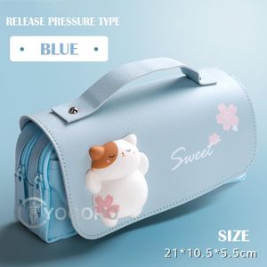 Sacs 3D Adorable sac de crayon pour fille fournit des fournitures scolaires squishy Sweet Cat Stationery Patener Holder Gift stylo Case in mignon Pouche
