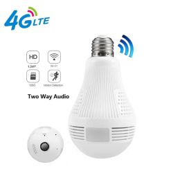 Sacs 3G 4G SIM Card WiFi Wireless Hidden IP App 360 Degré View Fisheye Panoramic Bulb Camera