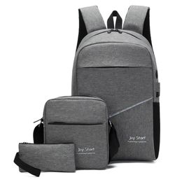 Bolsas 3 unids/set 15,6 pulgadas puerto de carga USB mochilas escolares Oxford mochilas escolares adolescentes niños niñas mochila bolso de hombro mochilas