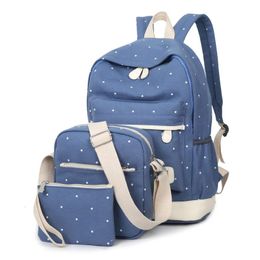 Bolsas 3pcs/set mochila mochila bolsas escolares impresiones estrellas lindas mochilas con oso para adolescentes chicas bolsas de viaje mochila Mochila