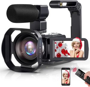 Sacs 4K Ultra HD Video Camera Vlogging Video Camera pour YouTube 3.0inch 48MP 18X Digital Zoom WiFi Webcam CamCrorder Streaming en direct