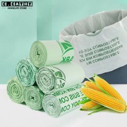 Bolsas 50/100 Uds bolsa de basura Biodegradable almidón de maíz reciclaje compostable caca de mascota cocina bolsa de basura Degradable para el hogar