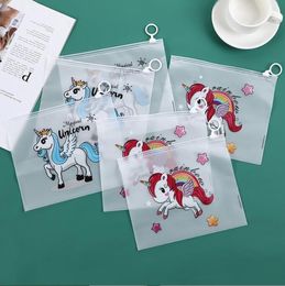 Sacs 50 pcs / lot dessin animé crayon licorne crayon crayon sac de porte sacs de document de bureau