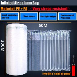 Zakken 50mx30cm opblaasbare luchtbuffer PE -verpakking Boot vulling luchtkolom Bescherm Bubble Bag Antipressure Shock Express Mail Pocket