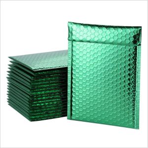 Sacs 50pcs 7''''x9 '' Green Aluminisé Bubble Mailer Metallic Padded enveloppes Poly Mailer Purple Delivery Sacs d'expédition