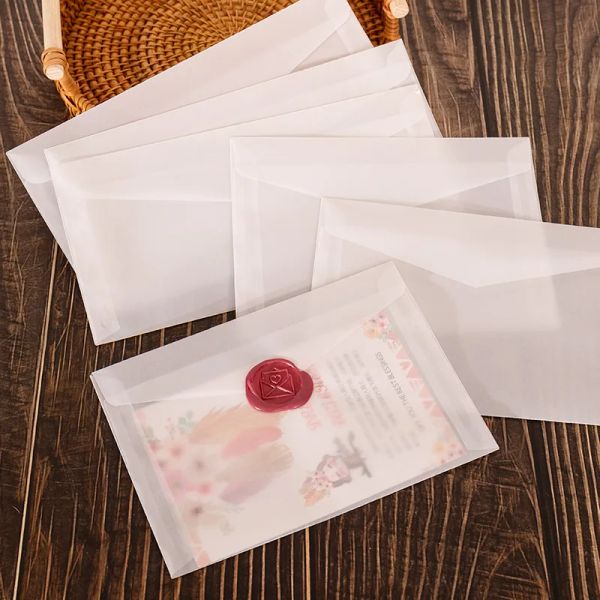 Sacs 50pcs / lot enveloppes de papier d'acide sulfurique pour invitation de mariage de style occidental