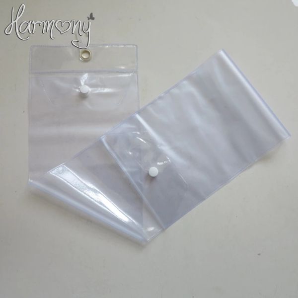 Sacs 50pcs Sacs en PVC en plastique pour l'emballage d'extension de cheveux Sacs d'emballage transparent avec bouton supérieur et inférieur