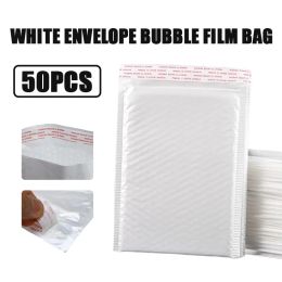 Sacs 50pcs Sacs d'enveloppe de bulle de film de perle blanche