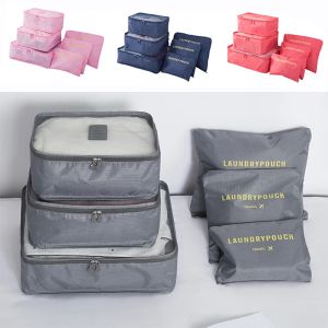 Sacs 6 / 1pcs Sac à grande capacité Travel Rangement Varigne de rangement Bagages de rangement Tri Organisateur Set Pouch Case Cube d'emballage Cube