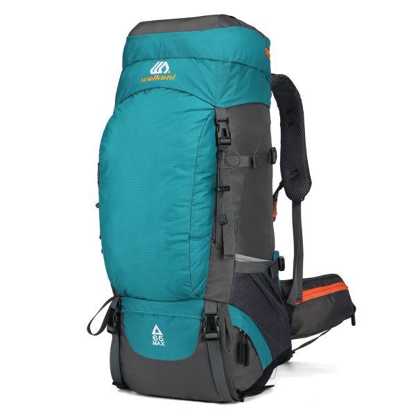 Sacs 65L Backpack de randonnée résistant à l'eau avec couverture de pluie Couvre extérieure Sport Voyage Day Pack pour le camping Touring Climbing