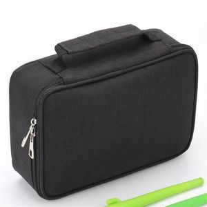 Tassen 72 Holes School Potlooddoos Grote potloodkast voor meisjes Boys Pen Case -briefpapier Big Zwart Cartridge Bag Supplies Spiral Penal Kit