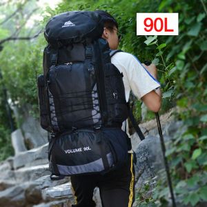 Sacs 90L 80L Sac de voyage Sac de camping sac à dos de randonnée de randonnée des sacs d'escalade armée de randonnée