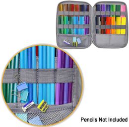 Sacs 96 192 Sac à crayons à crayons Sac Organisateur Pouche de grande capacité Paute de crayon Gel Sac organisateur de stylo avec fermeture éclair pour artiste étudiant