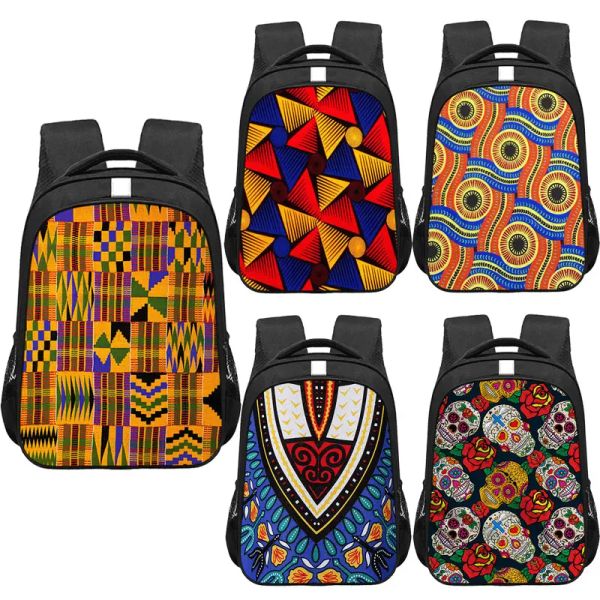Bolsas African Traditional Printing School Bolss Mochilas para niñas Satchel School Bag Students Libro Bolsa Mujer Bolsa de viaje