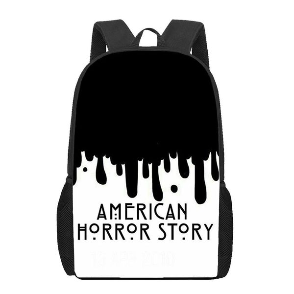 Sacs American Horror Story 1984 Backpack Boys Girls 3d Print Backpacks Kids Bookbag Book Adolescent Sacs d'écoles décontractées Sacs à billet d'épaule