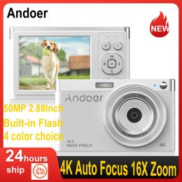 Sacs Andoer 4K Camorcette vidéo numérique 4K 50MP 2,88 pouces IPS Screen Focus Auto Focus 16x Zoom Builtin Flash avec baguette de baguette de portage