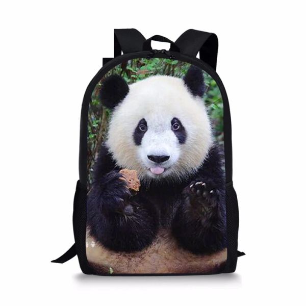 Sacs Animaux 3d Panda Impression sac à dos garçons Boys Girls Sacs Sacs École primaire Sac à dos Enfants Sacs d'école de voyage 16 pouces