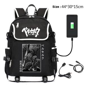 Sacs anime berserk guts girl boy kids book backpack school sac bag sac crayon sac crayon adolescent de voyage de voyage.